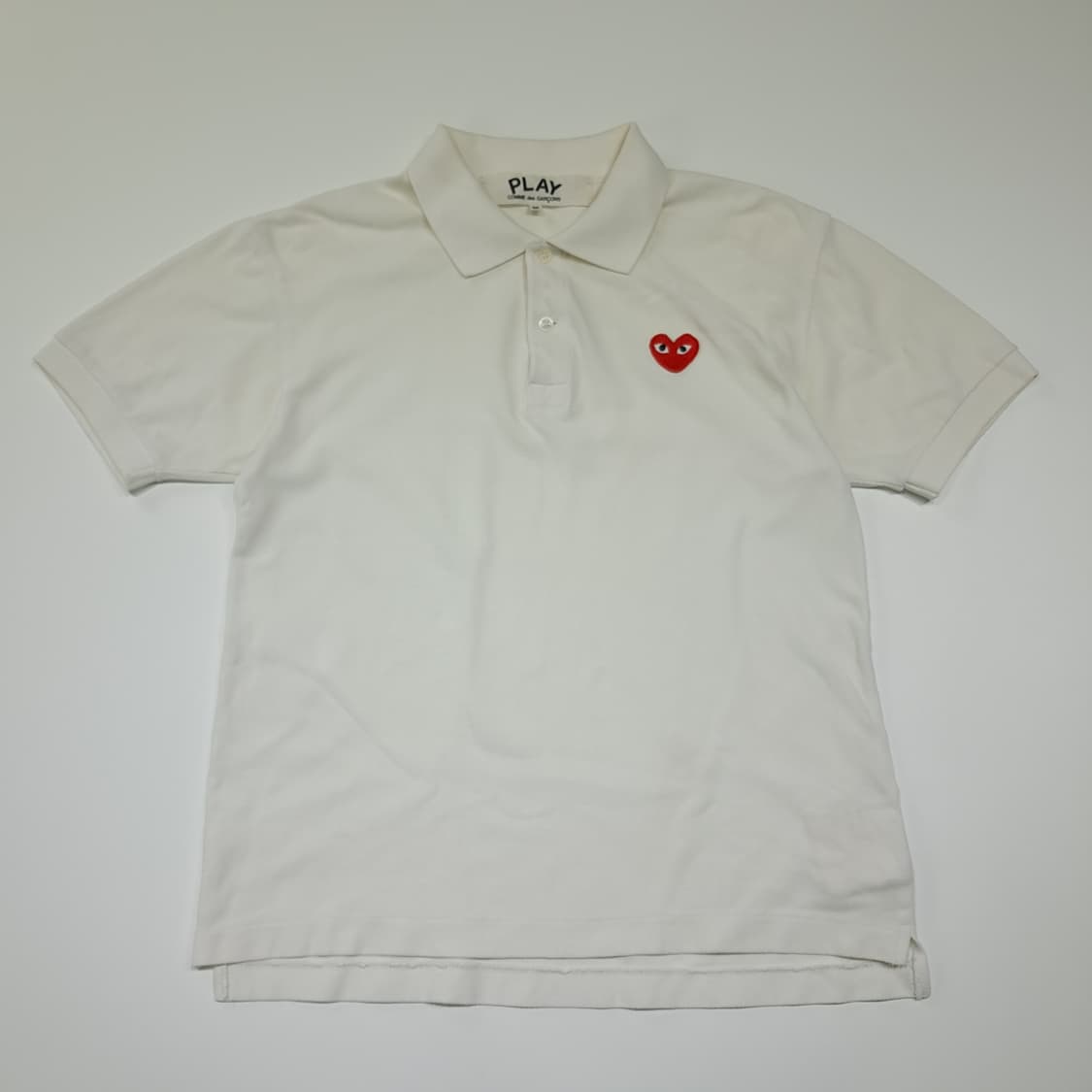 CK087 M 꼼데가르송 일본판 하트와펜 화이트 카라 반팔 티셔츠 상품이미지1
