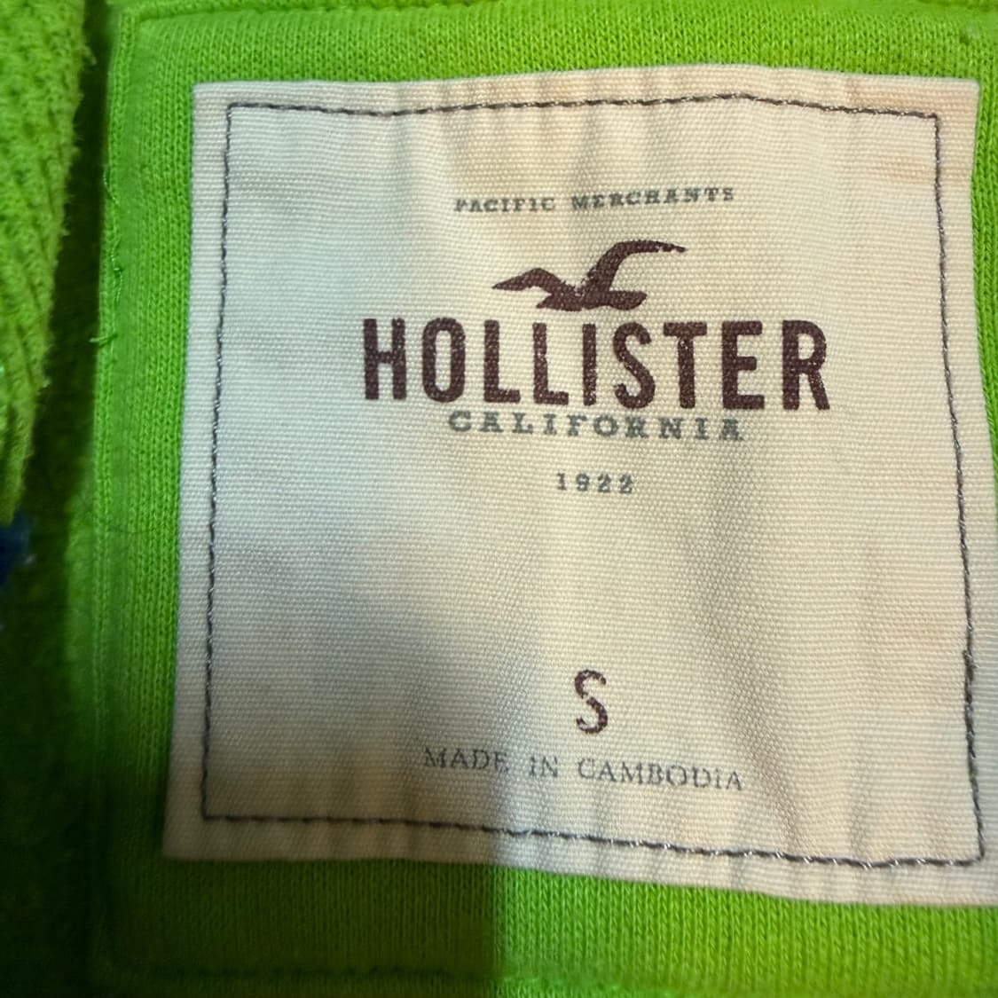 홀리스터 라임색 후드집업 S 상품이미지3