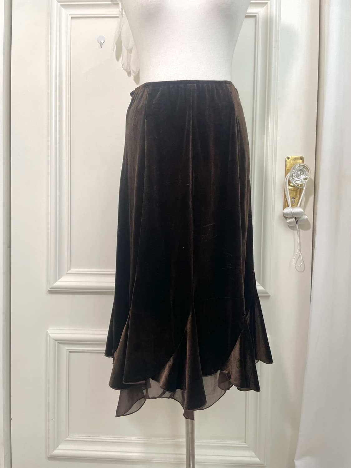 brown velvet ruffle fairy skirt 상품이미지5