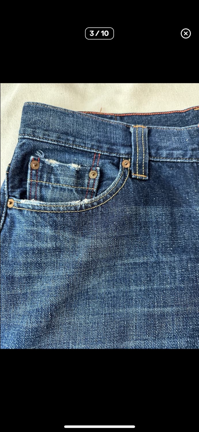 리바이스 프리미엄 그린탭 워싱진 34X33 상품이미지3