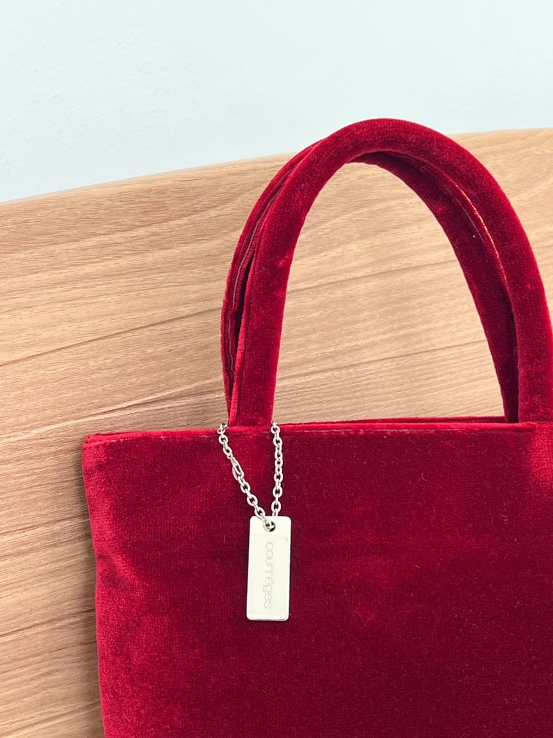 courreges / 꾸레쥬 레드 벨벳 토트백 상품이미지2