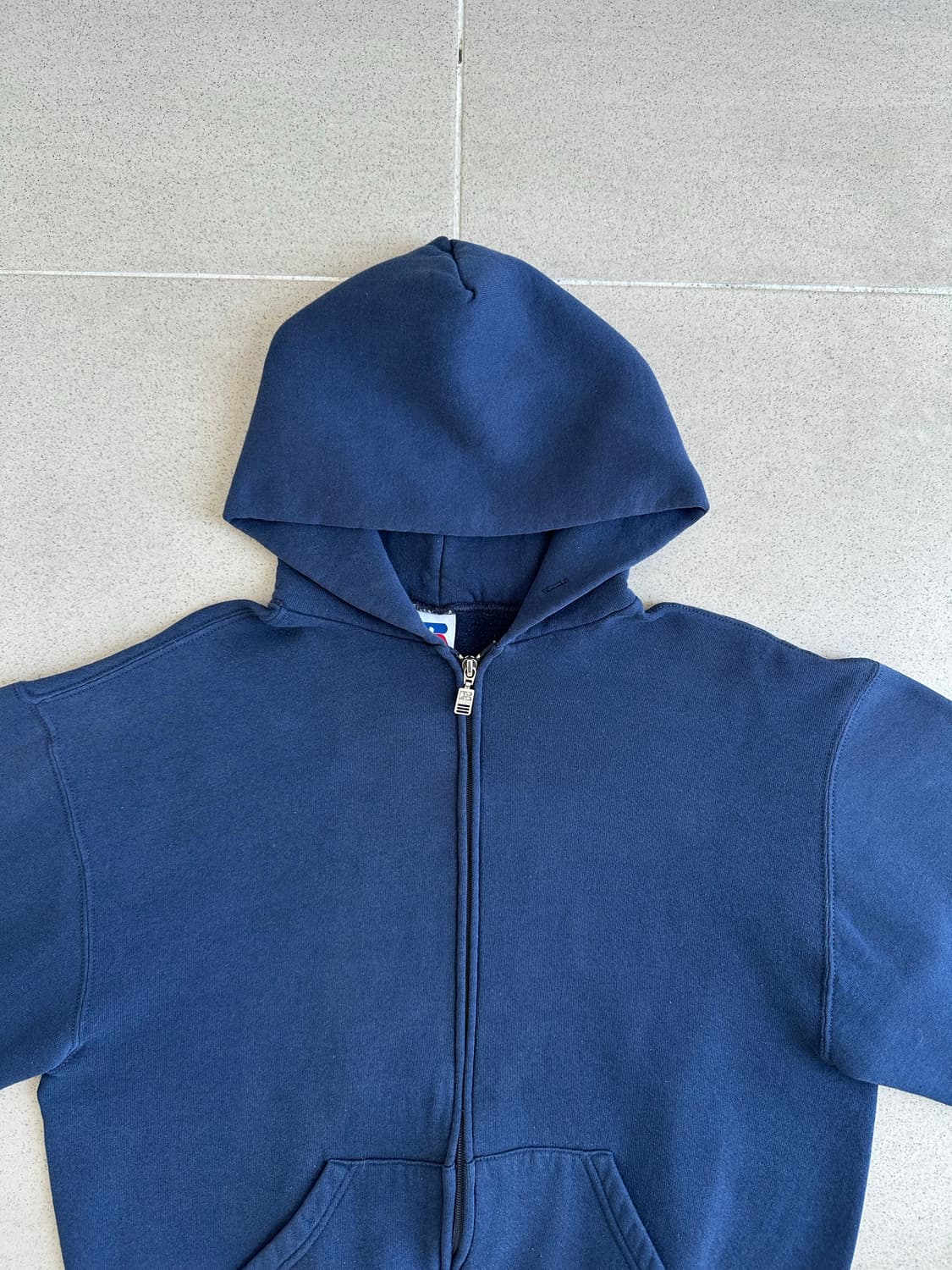 90s 빈티지 러셀 후드집업 네이비 M 상품이미지4