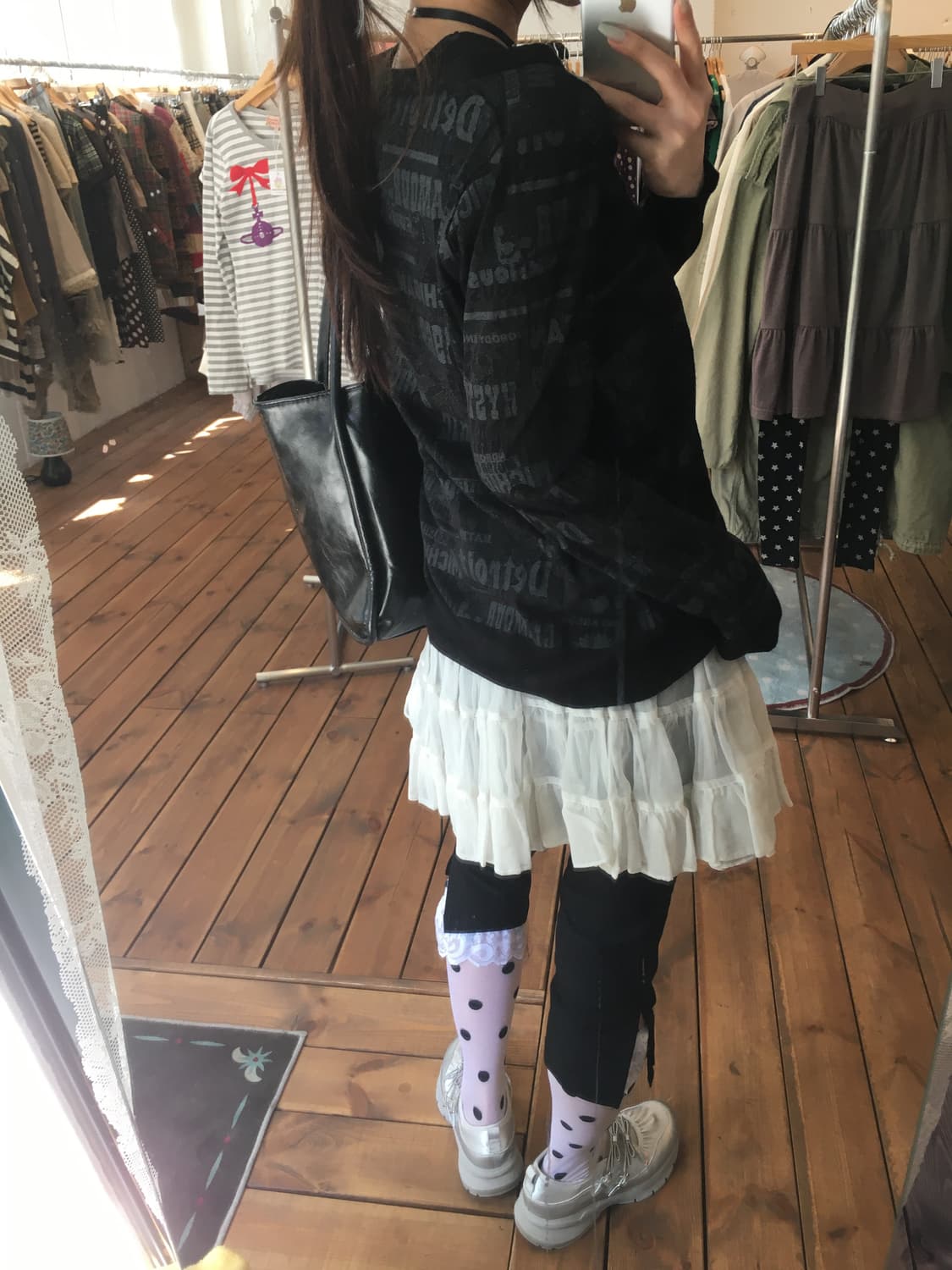 히스테릭글래머 히스걸 블랙 하트 글리터 집업 상품이미지5