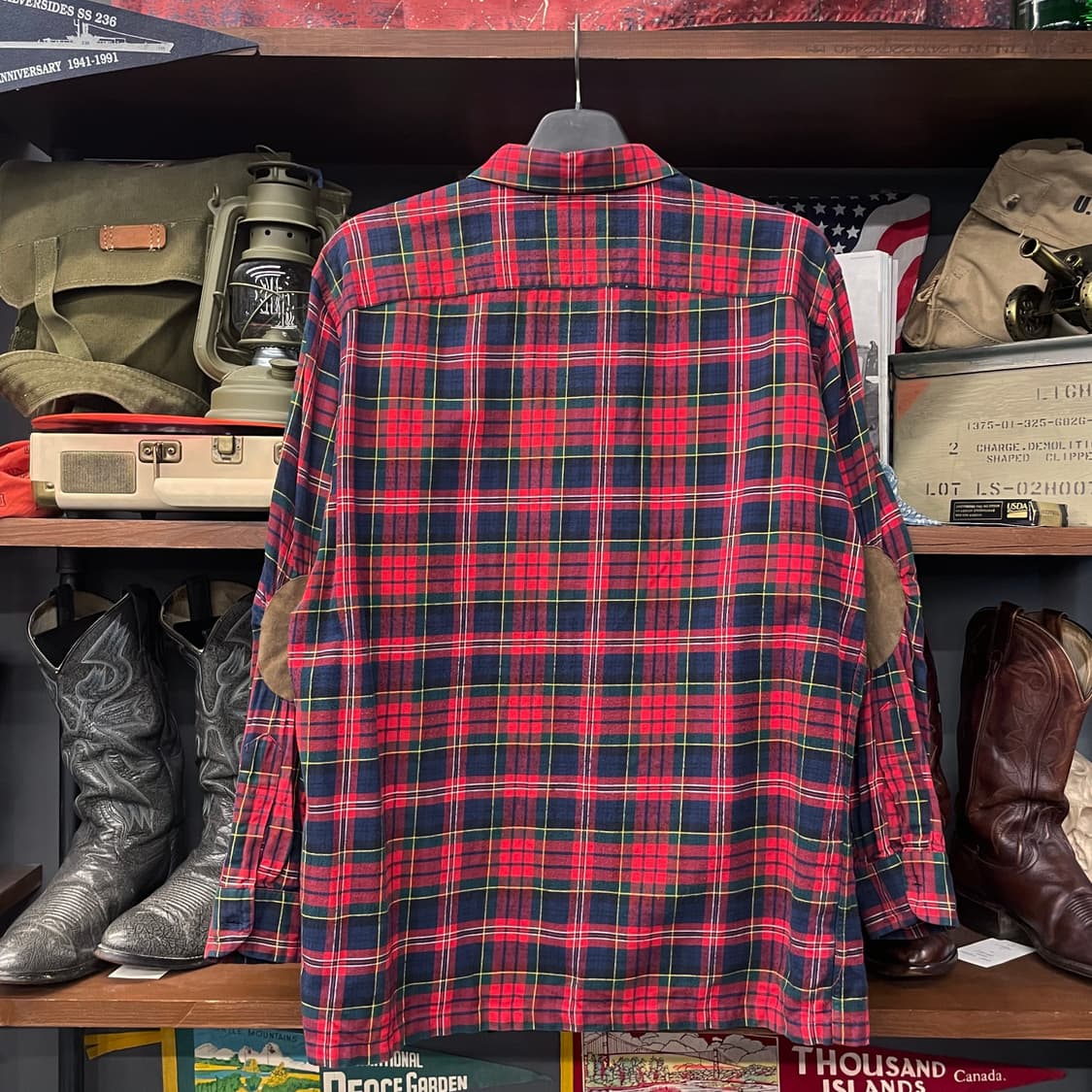 90s 폴로 랄프로렌 체크 엘보 패치 플란넬 셔츠 상품이미지2