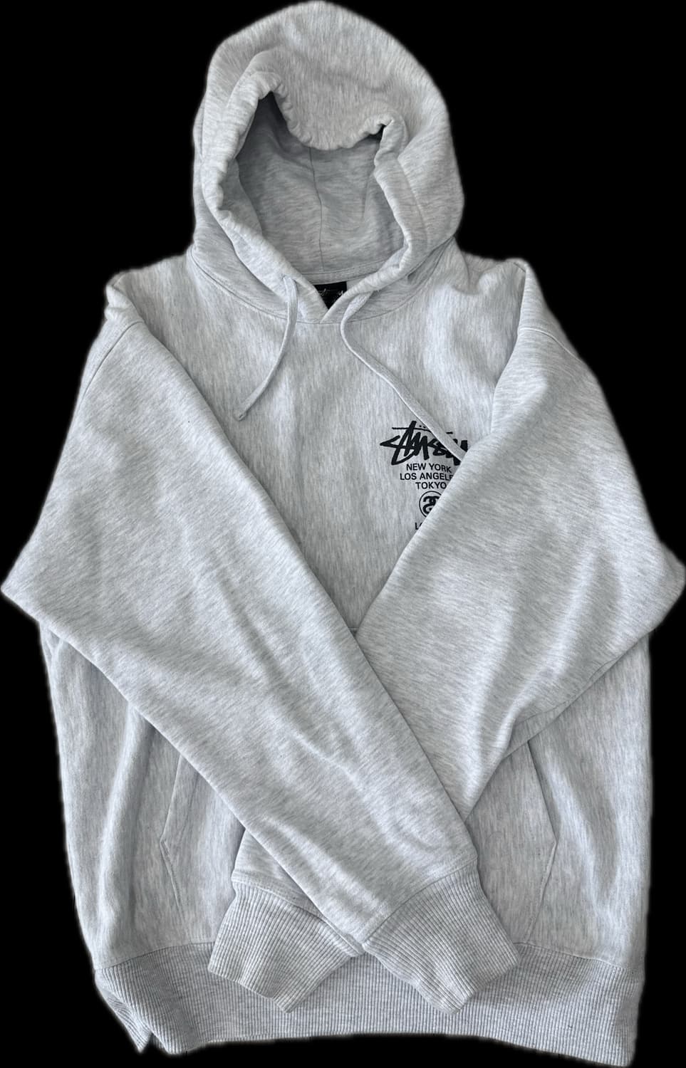 스투시 월드투어 후드티 애쉬 헤더 2023 상품이미지2