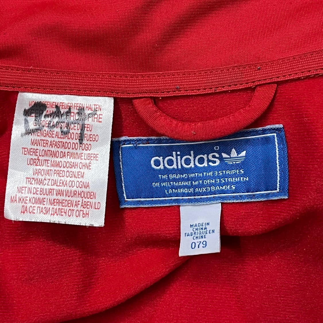 [정품/79] 아디다스 빨간색 레드 져지 삼선 트랙탑 b14 상품이미지5