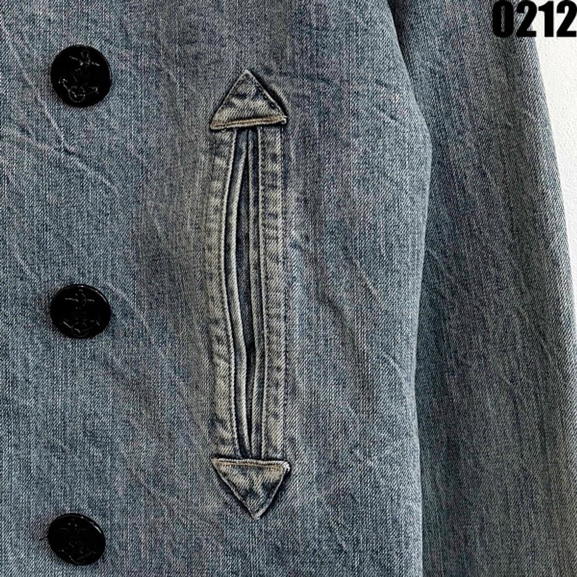 데님앤서플라이 랄프로렌 더블 브레스티드 데님 피코트 L 0212 상품이미지3