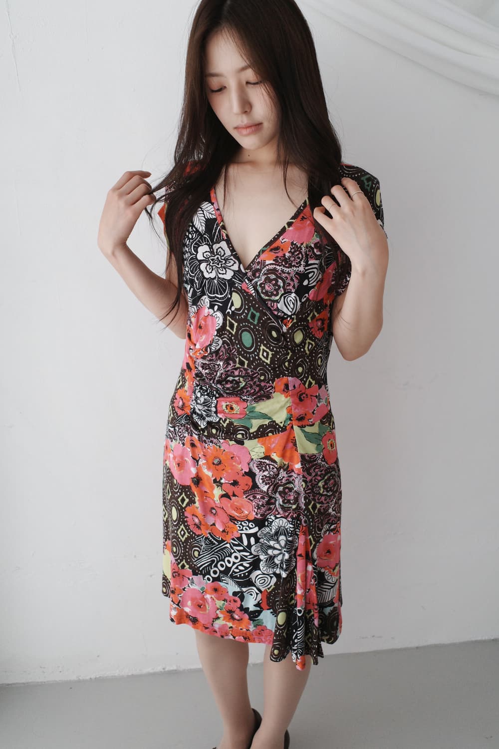 flower shirring one-piece 상품이미지5