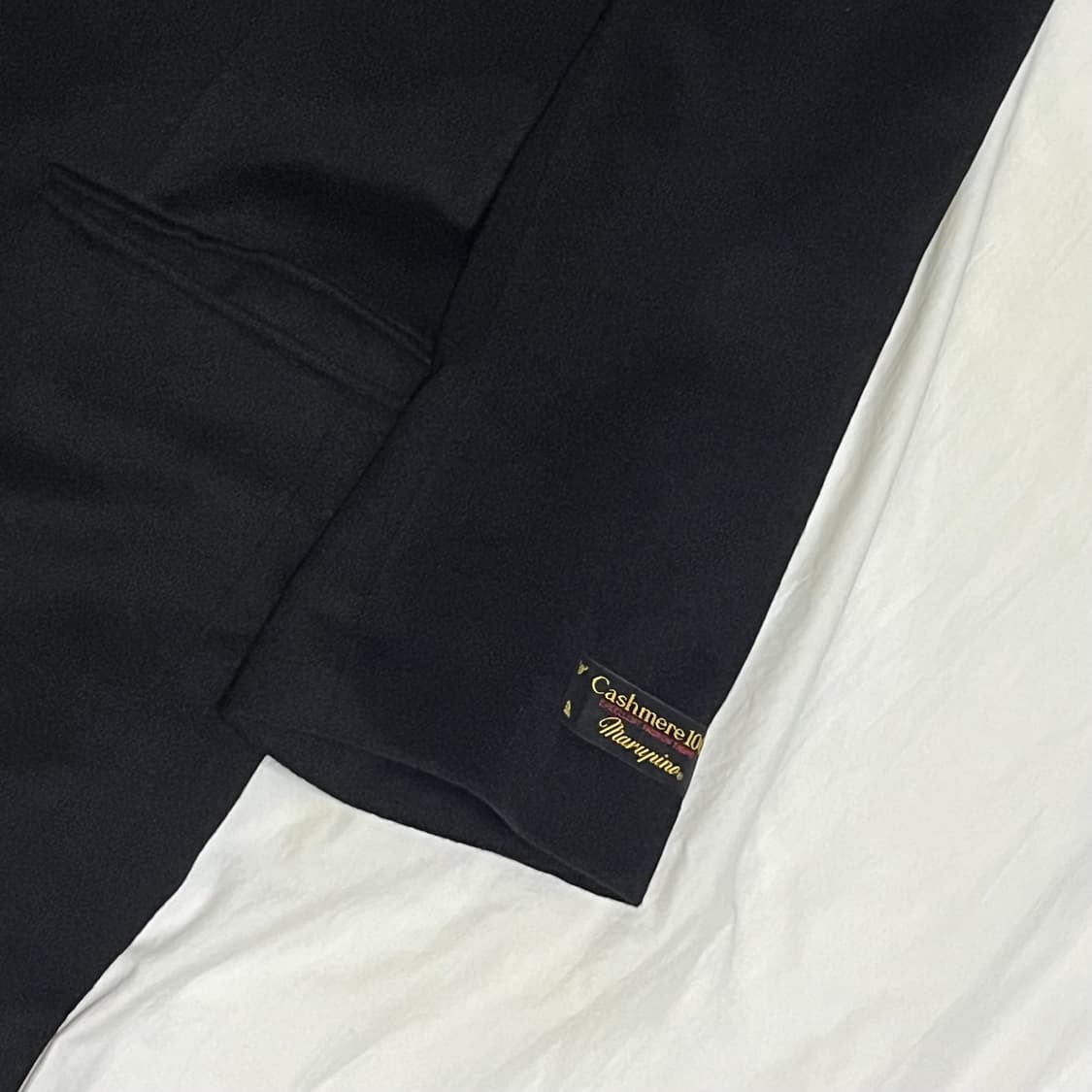 빈티지 ) 퓨어캐시미어 블랙 롱코트 상품이미지3