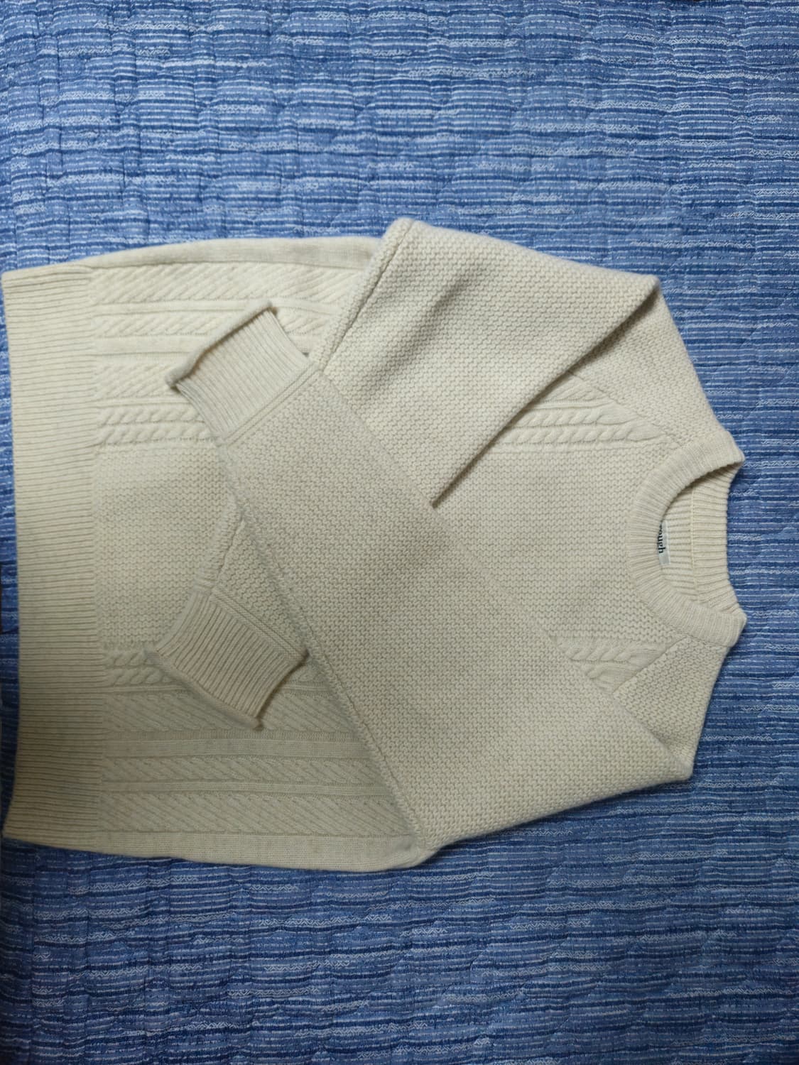 러프사이드 24FW 아란 니트 오트밀 1 사이즈 상품이미지1