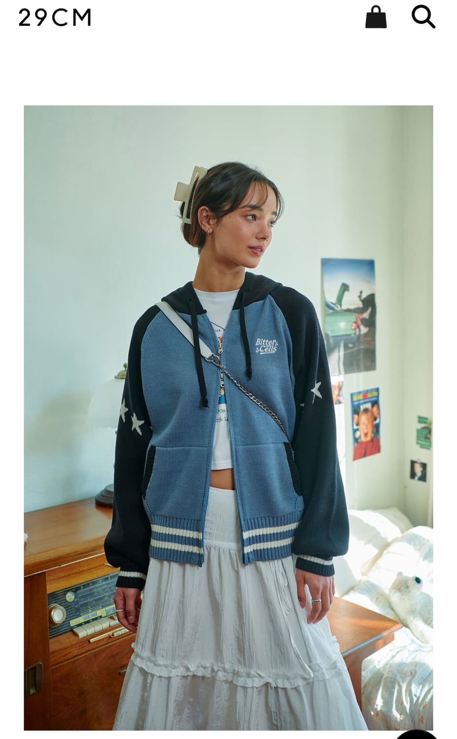 비터셀즈 스타 니트 후드집업 상품이미지2