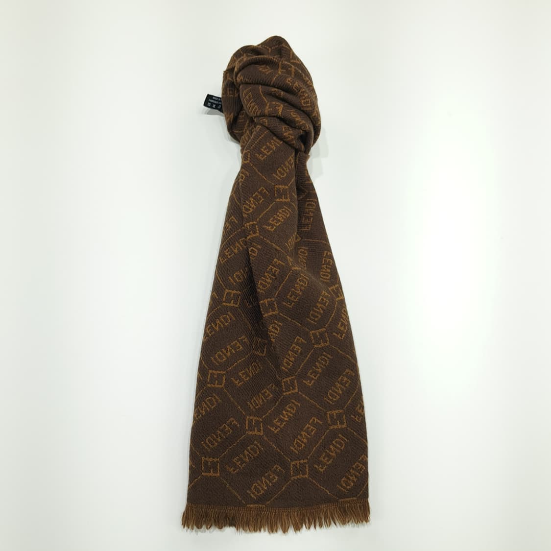 MX200 펜디 FF 모노그램 브라운 카멜 울 양면 목도리 머플러 상품이미지3