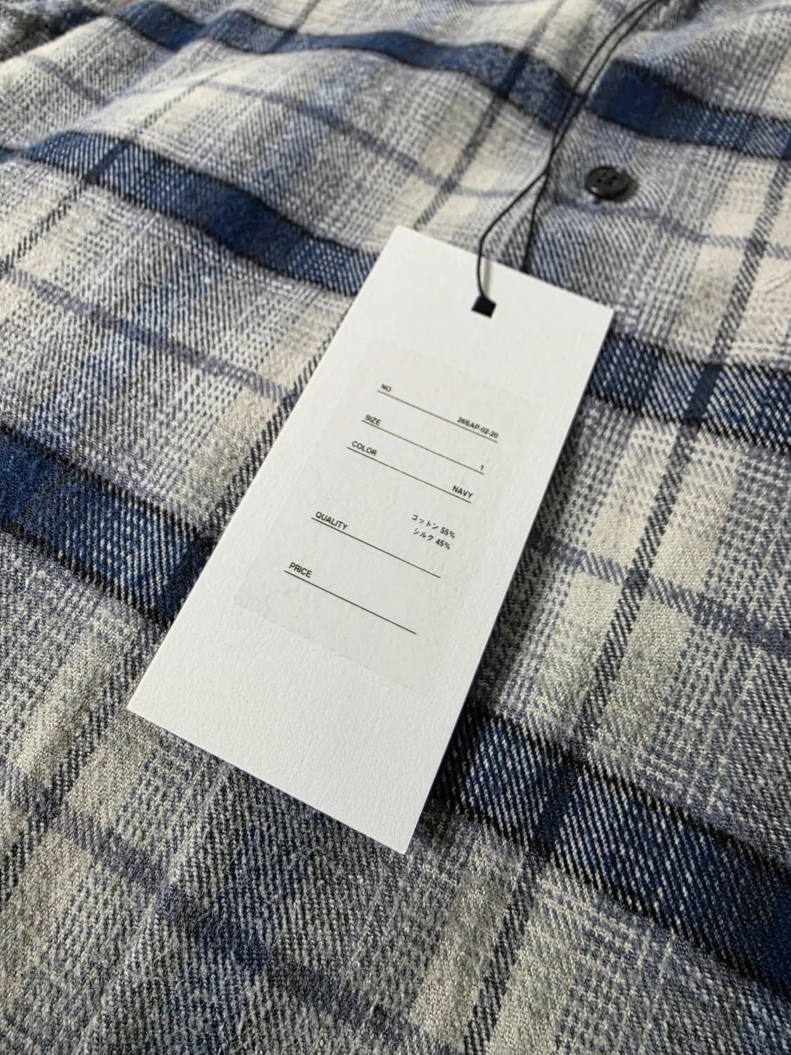 [1] 26ss 아프레쎄 빈티지 실크냅 체크셔츠(네이비) 상품이미지6