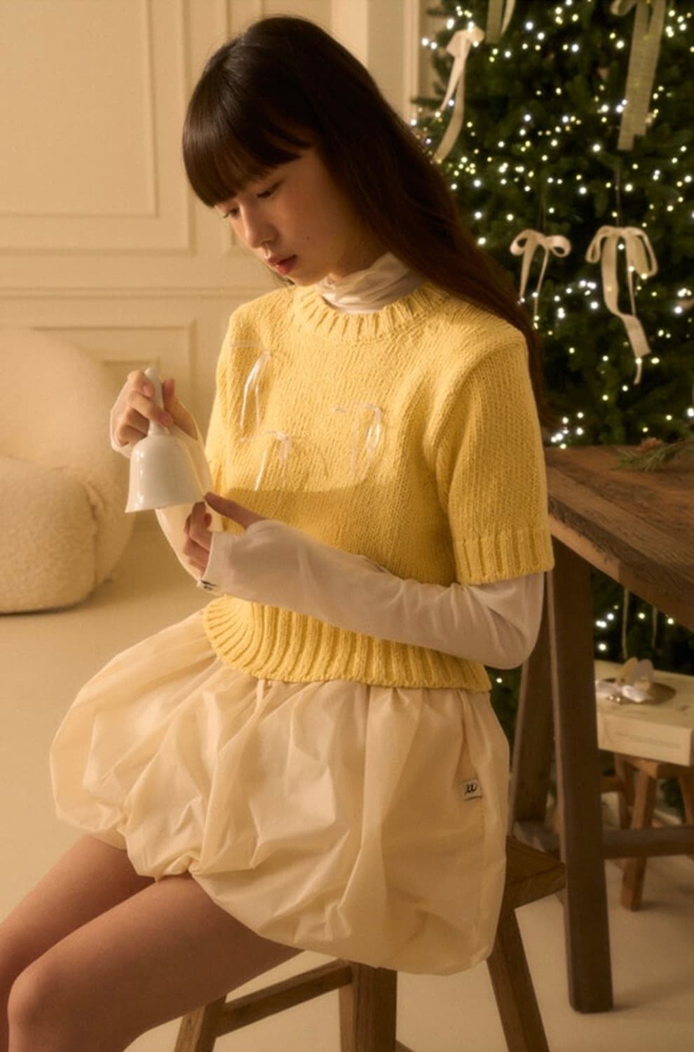 새상품 PUMPKIN VOLUME SKIRT-BEIGE 상품이미지4