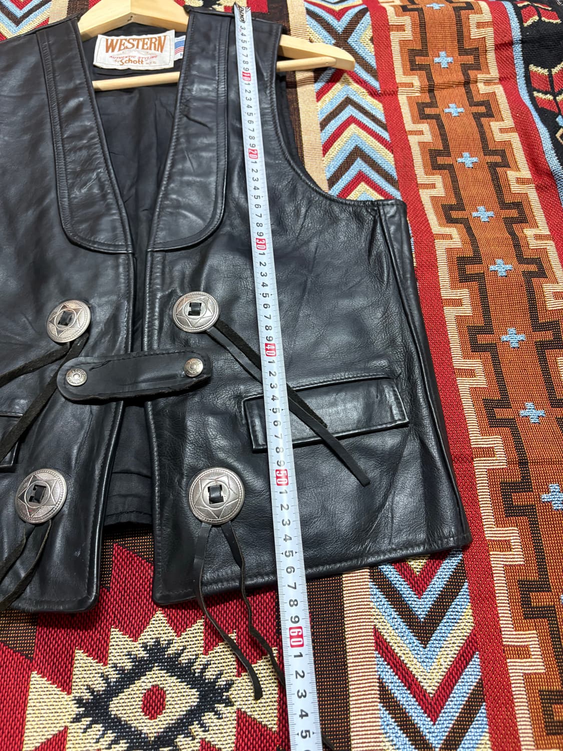 Schott 웨스턴 가죽 레더베스트 자켓 상품이미지8