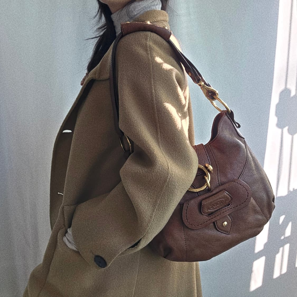 [정품 TOD'S] 토즈 브라운 레더 호보백 숄더백 크로스백 상품이미지1