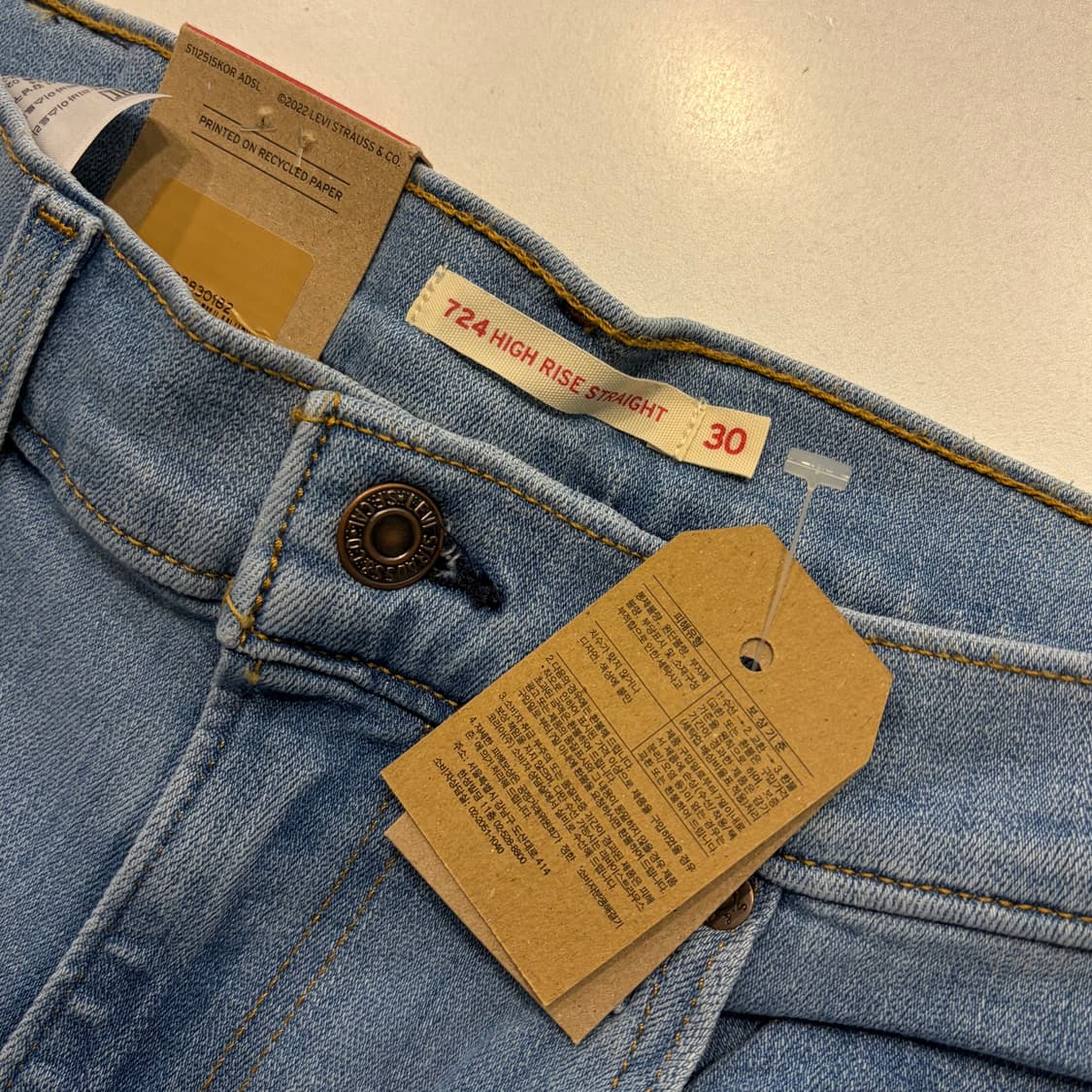 [30] 리바이스 724 하이라이즈 슬림 스트레이트 데님 팬츠 D733 상품이미지7