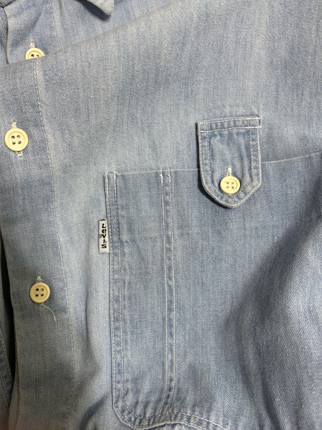 빈티지 리바이스 화이트탭 투포켓 데님 셔츠 XL 상품이미지5