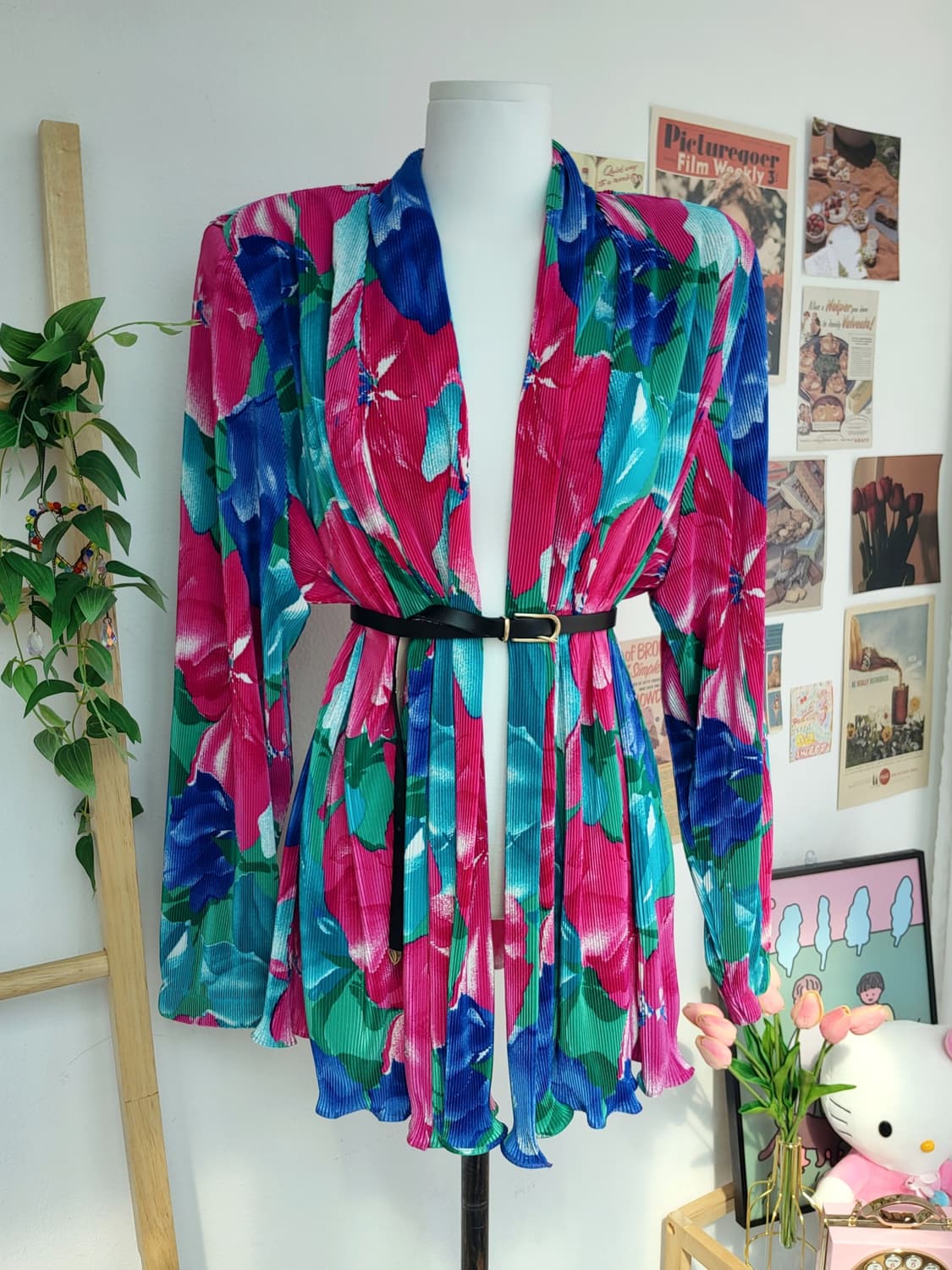 휴양지 플라워 빈티지 가디건 복고 상품이미지1