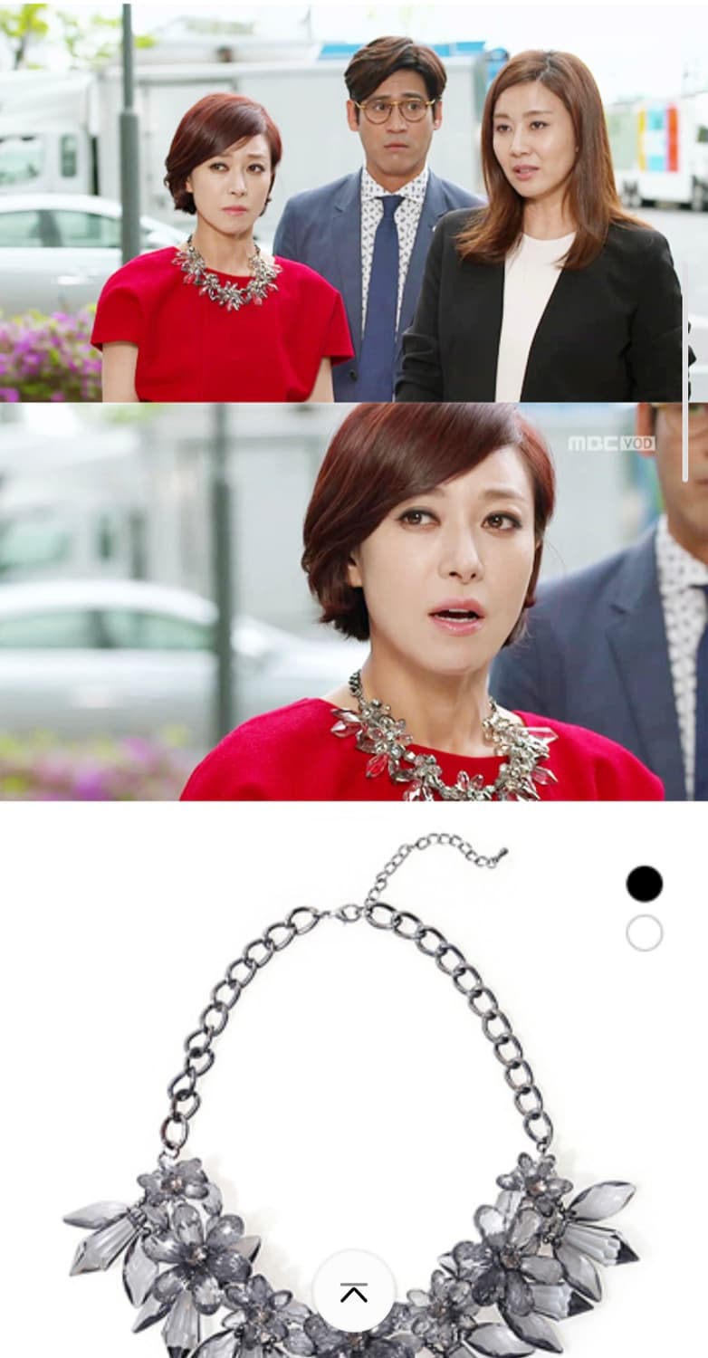 zara 빈티지)블랙 아크릴 크리스탈 앤틱 고딕모리갸루 플로럴 목걸이 상품이미지4