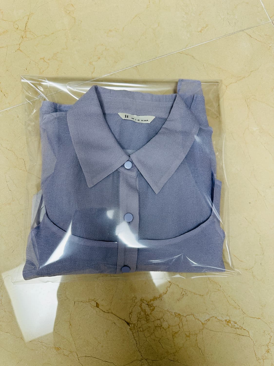 잇미샤 IT MICHAA 오간자 시스루 블라우스 라일락(55)   상품이미지4