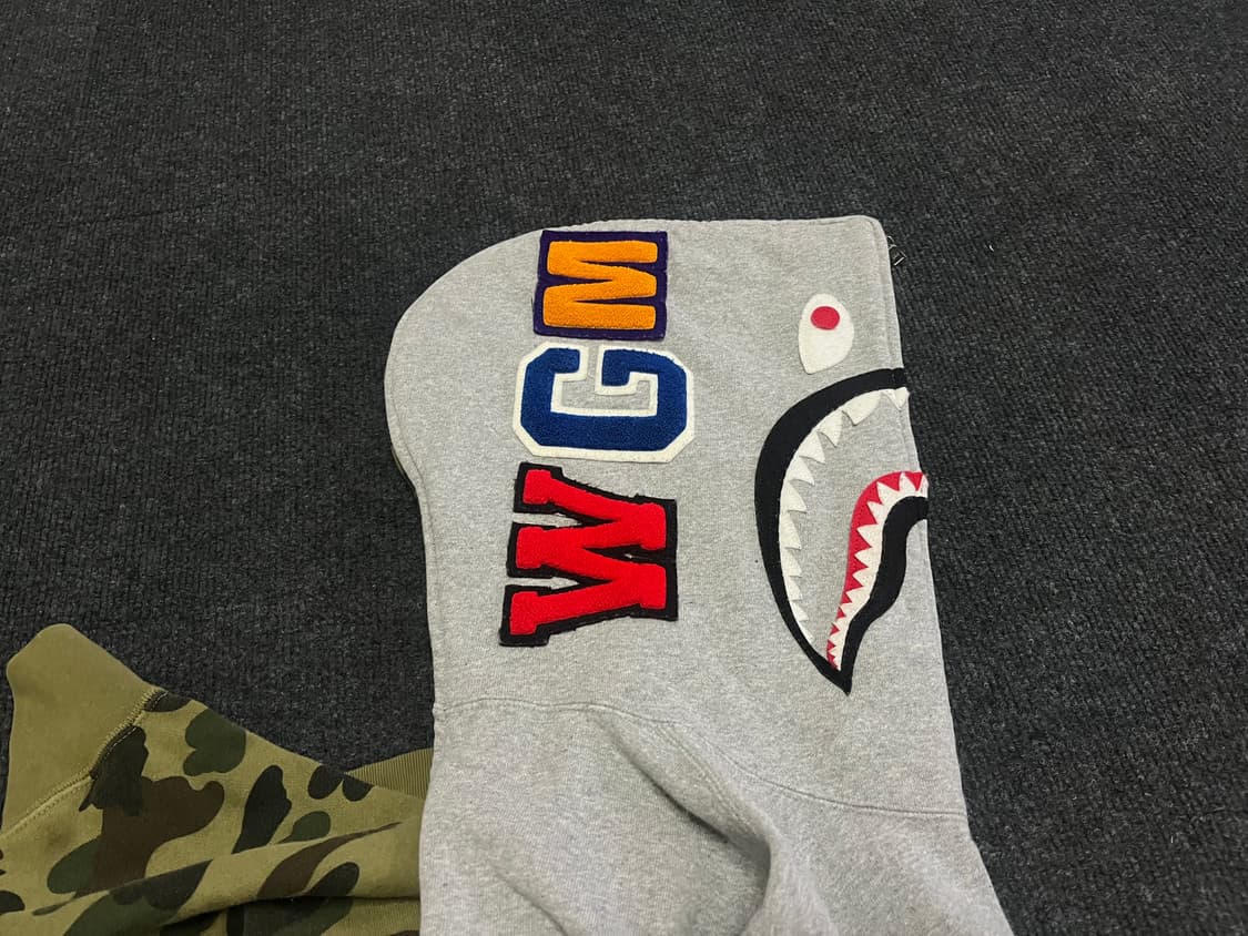 베이프 아수라 샤크 후드집업 카모 회색 상품이미지3