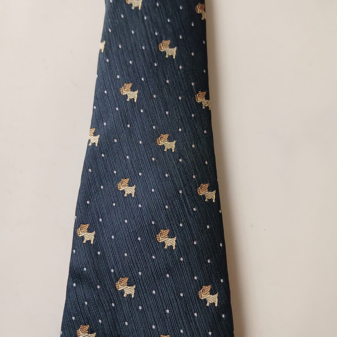 아쿠아스큐텀 실크 강아지 모티브 넥타이 9.2cm A등급 A19776 상품이미지10