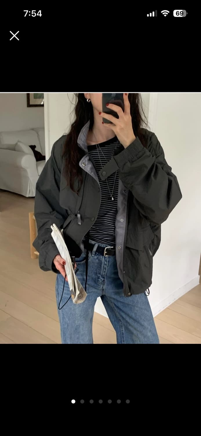 투톤 점퍼 자켓 다크 그레이 상품이미지1