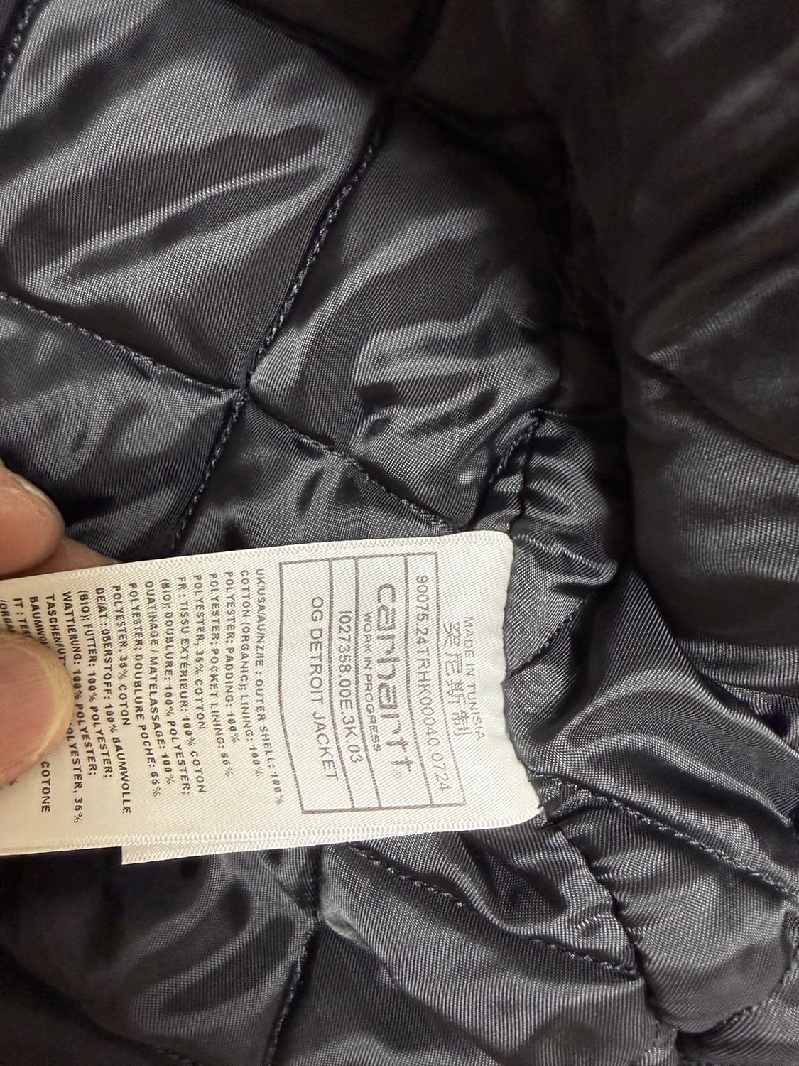 칼하트 WIP 오가닉 디어본 캔버스 OG 디트로이트 자켓 블랙 에이지드 상품이미지4