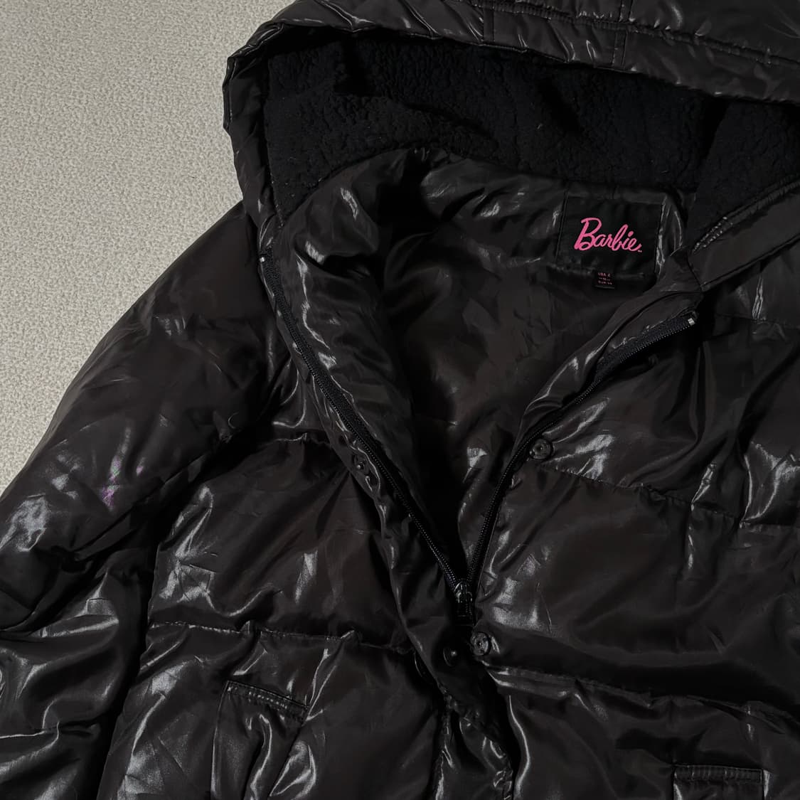 일본빈티지 갸루 y2k 지뢰계 바비 블랙 다운 패딩 상품이미지2