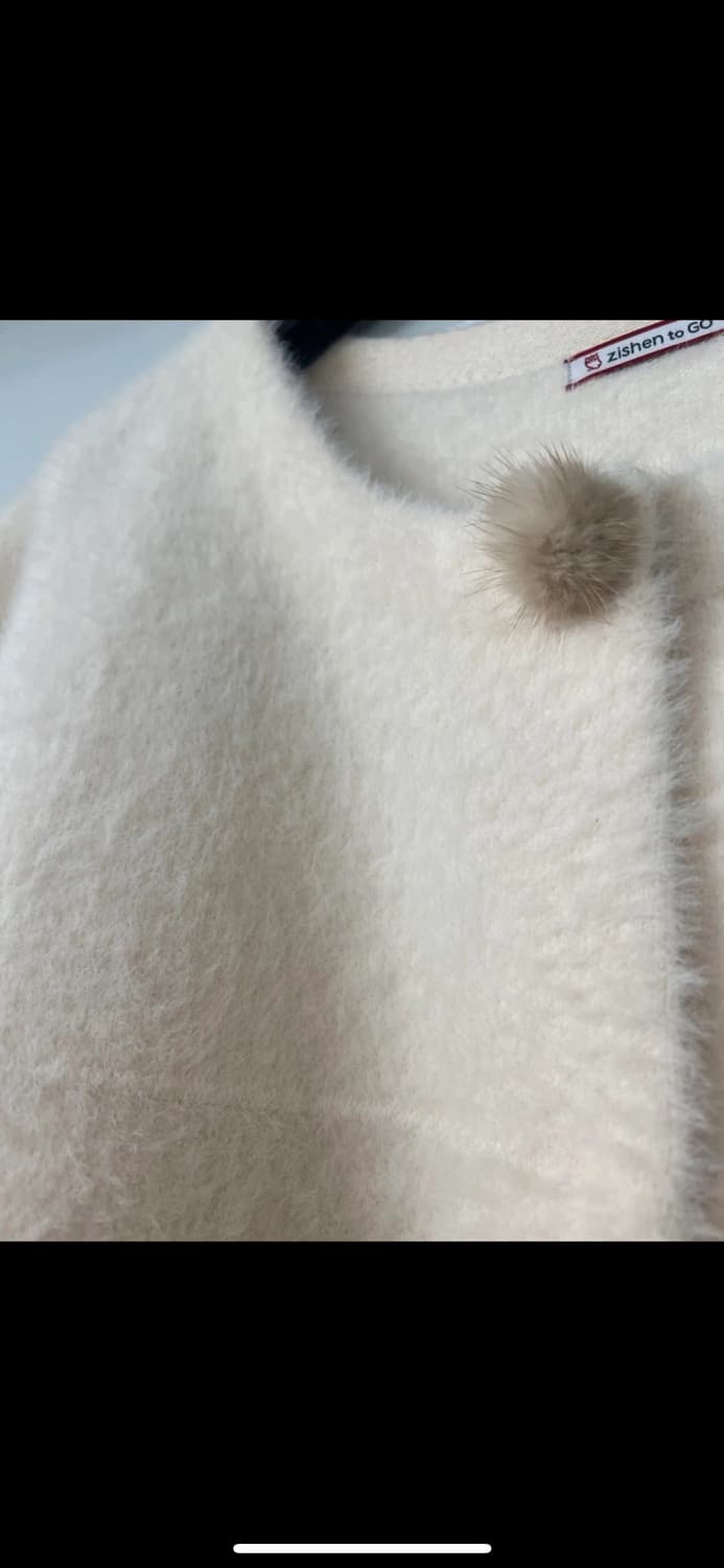 히메 갸루 모리걸 화이트 퍼 케이프 코트 상품이미지2