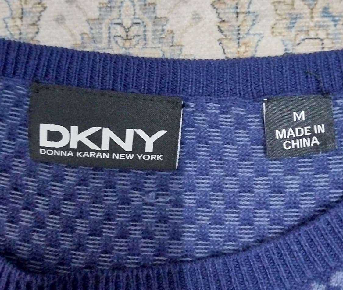 DKNY 네이비 체크 패턴 니트 M 상품이미지2