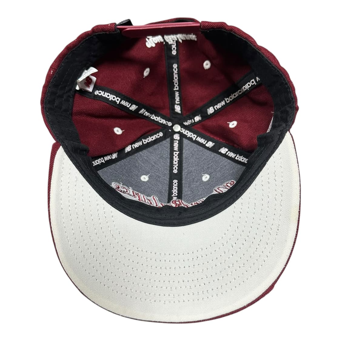 ✨ (바배) 뉴발란스 버건디 스냅백 캡 모자 상품이미지3