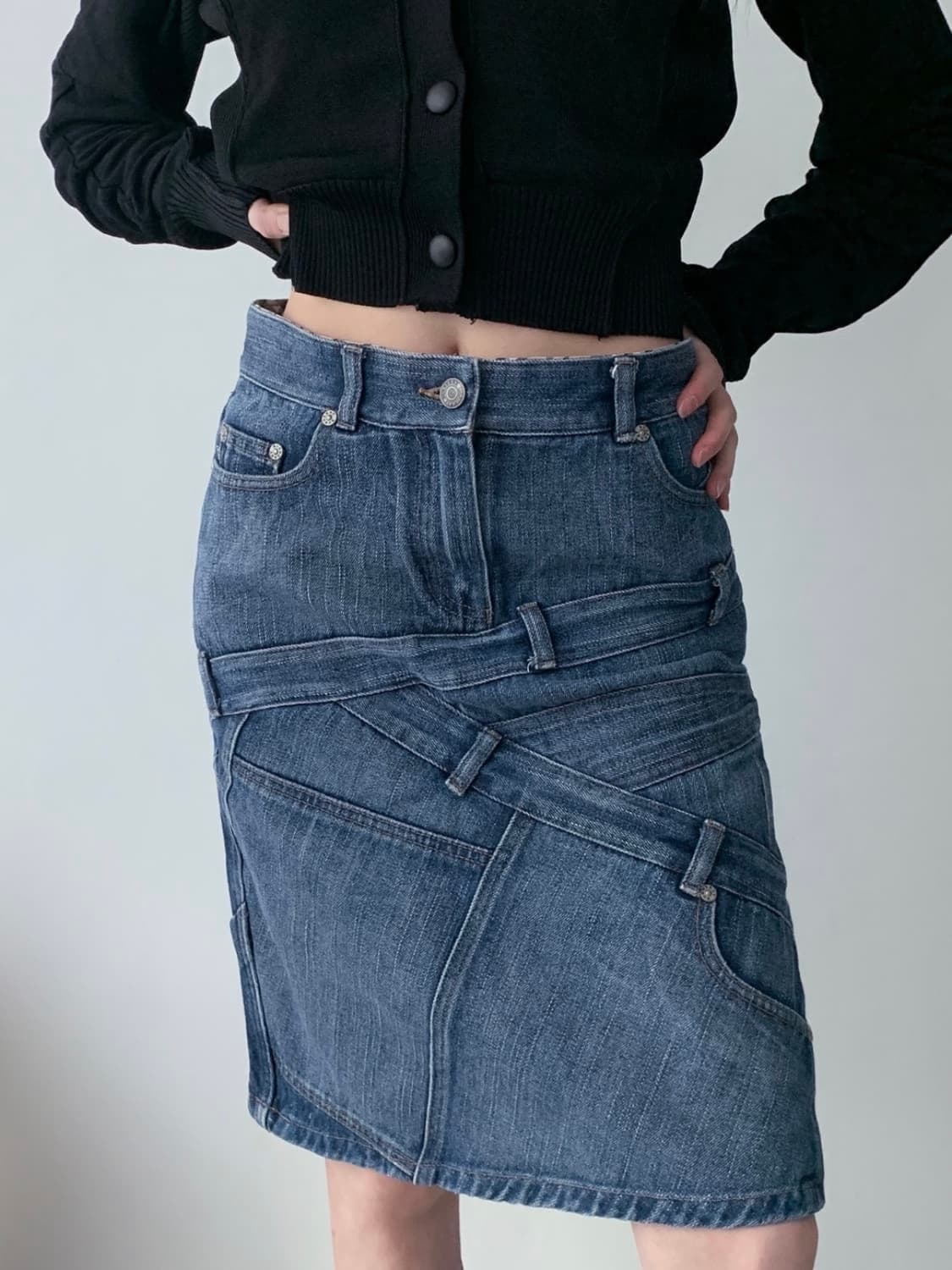 Reworked denim skirt 상품이미지1