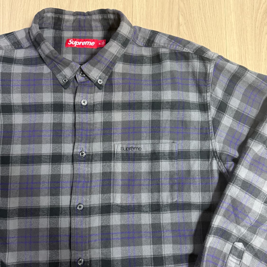 슈프림 플레이드 플란넬 셔츠 블랙 - 24SS 상품이미지1