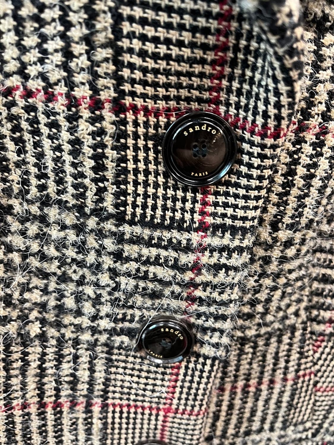 여) 산드로 울 체크코트  상품이미지3