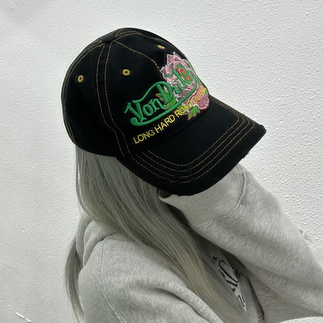 본더치 y2k 플라워 펑크맛 블랙 볼캡 상품이미지2