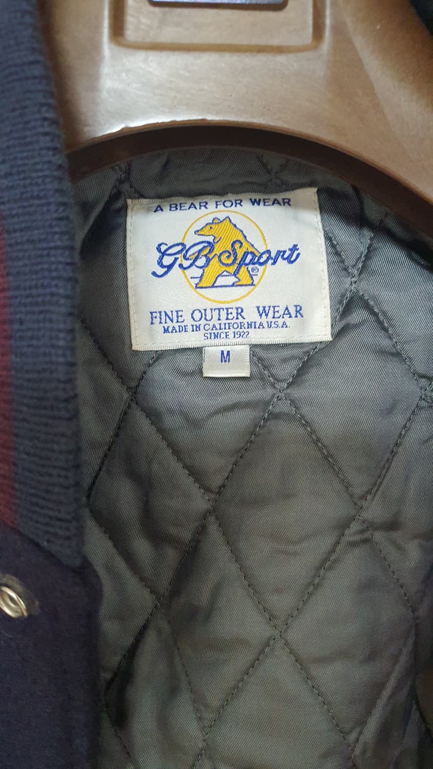 골든베어 가죽 배색 바시티자켓 m 상품이미지3