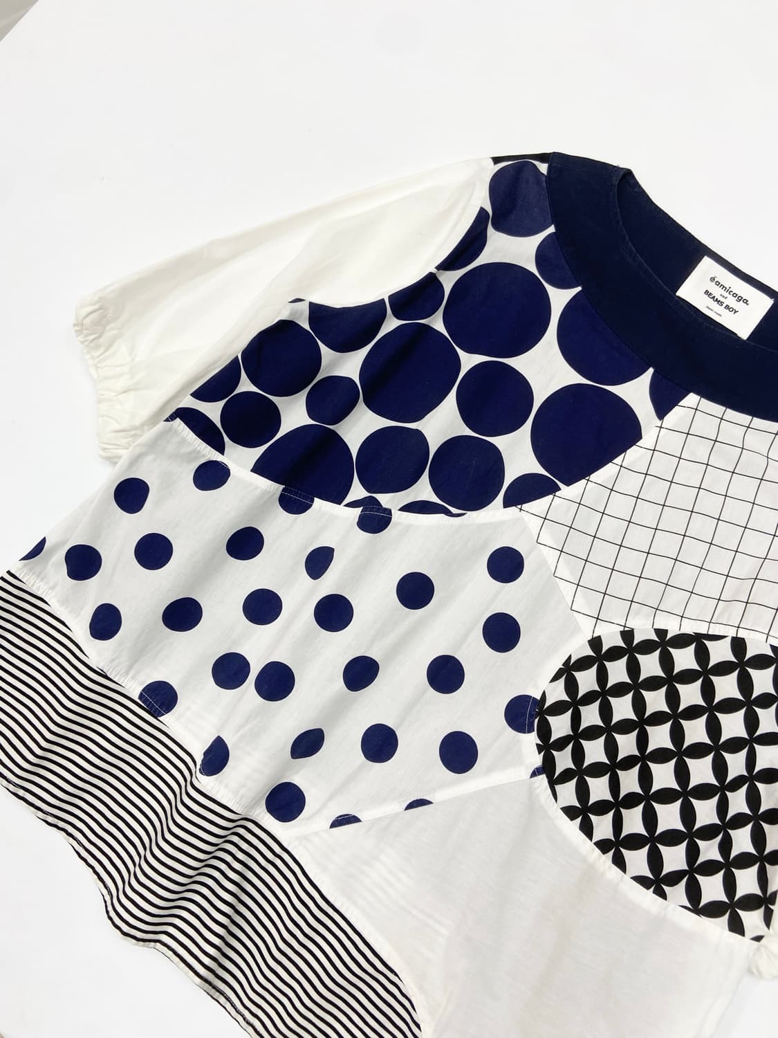 BEAMS Amicaga Patchwork Blouse 상품이미지6