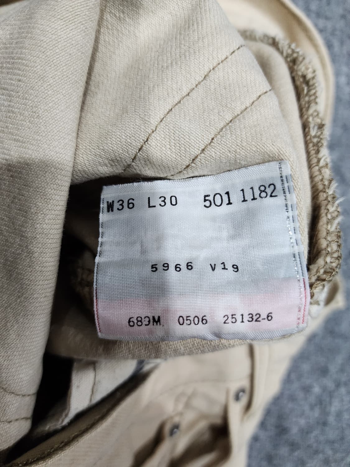 리바이스 501 00s 베이지 데님 팬츠 바지 36 상품이미지9