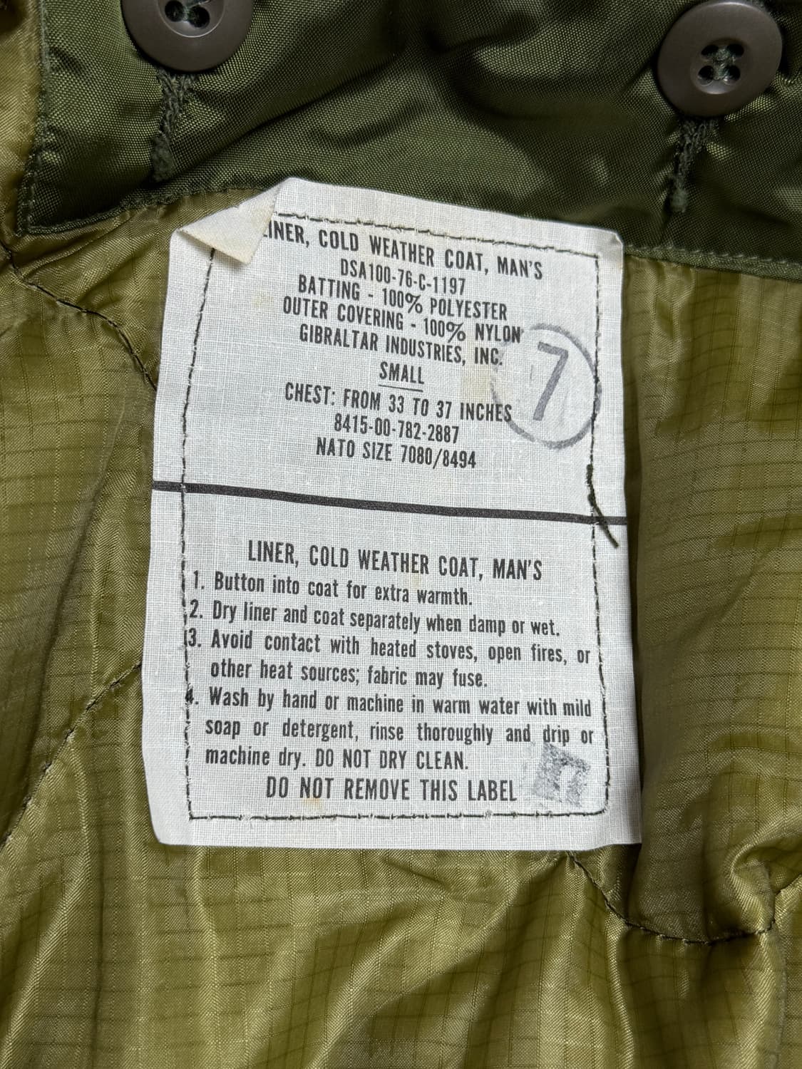 M65 필드자켓 오리지널 S-R (내피 포함) 상품이미지6