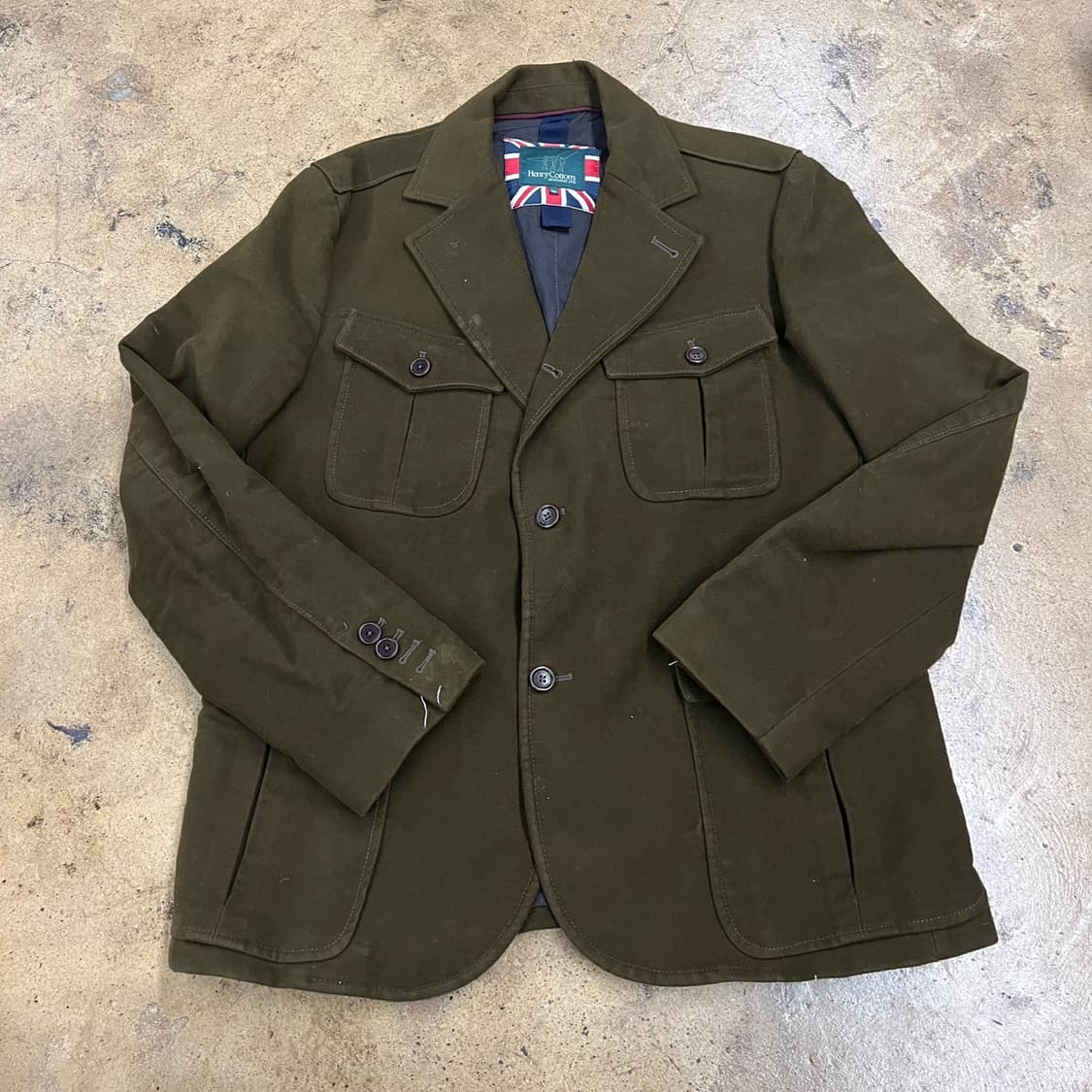 [정품/50] 헨리코튼 카키색 사파리 자켓 b18 상품이미지2