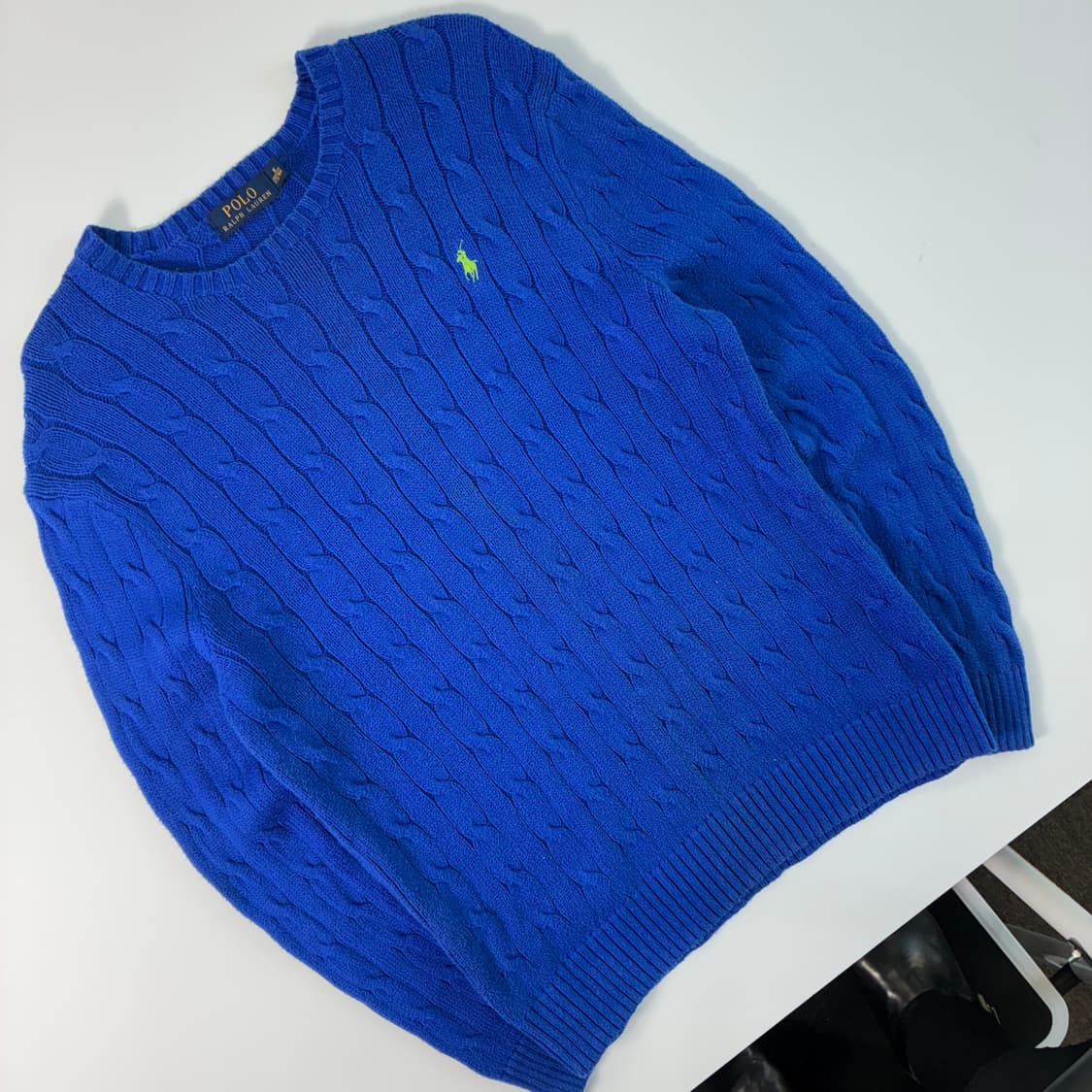 Polo 폴로 랄프로렌 딥 블루 케이블 라운드 니트 상품이미지1