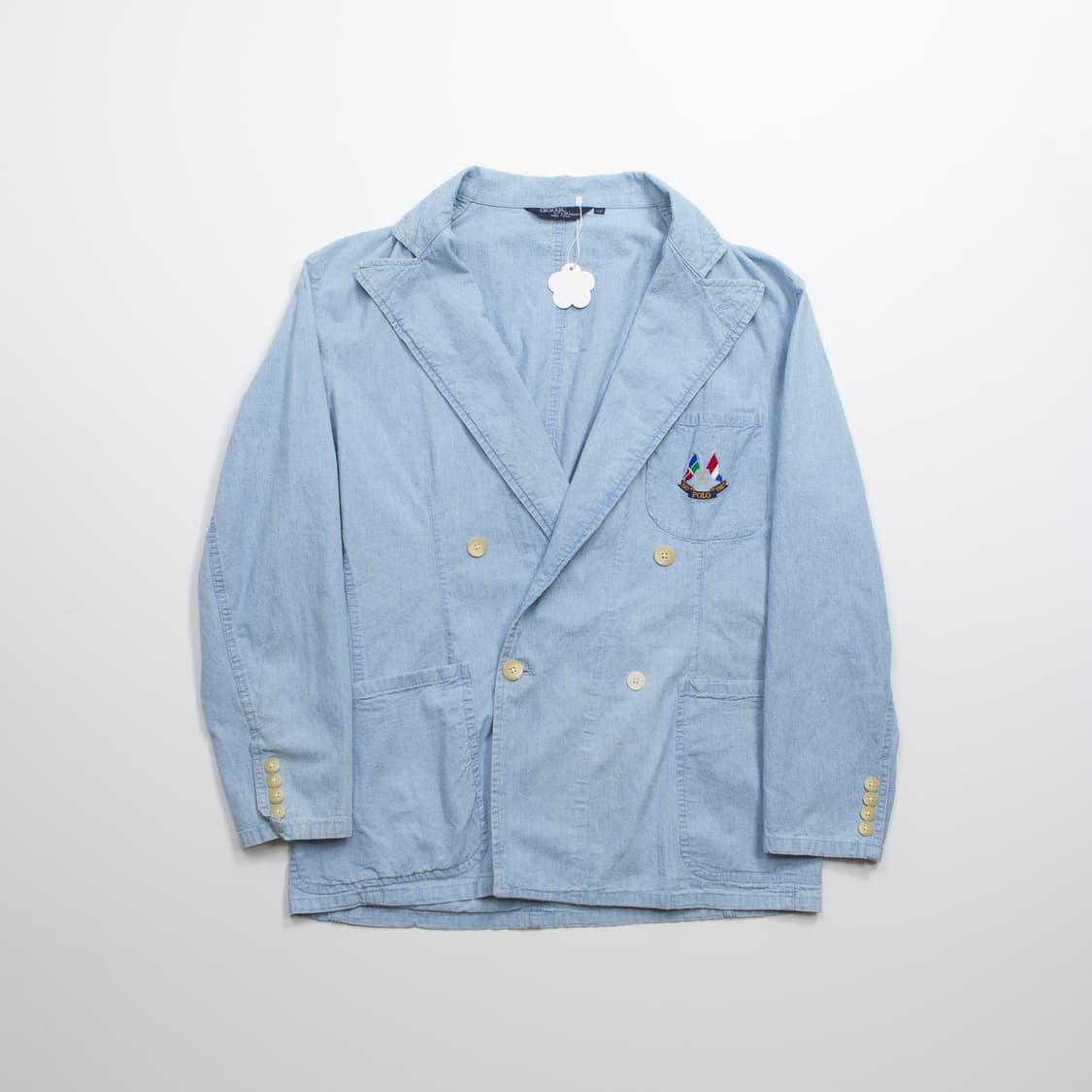 80s 폴로 랄프로렌 샴브레이 더블 브레스티드 블레이저 상품이미지1