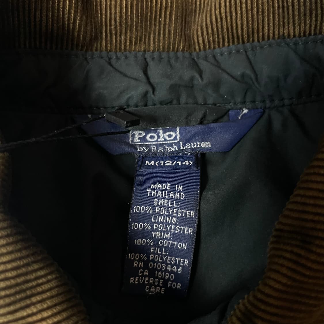 폴로랄프로렌 키즈 코듀로이 카라 퀄팅 자켓 M(12-14) 상품이미지4