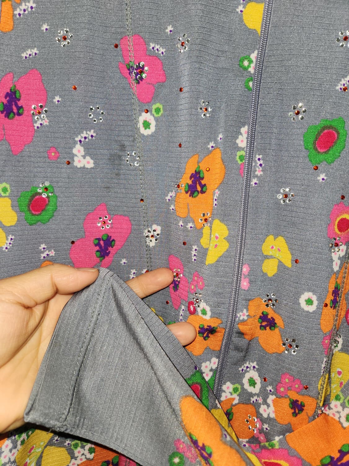 플라워 프린팅 집업 점퍼 XLXL 사이즈 플라워 프린팅 집업 점퍼입니다. 상품이미지3