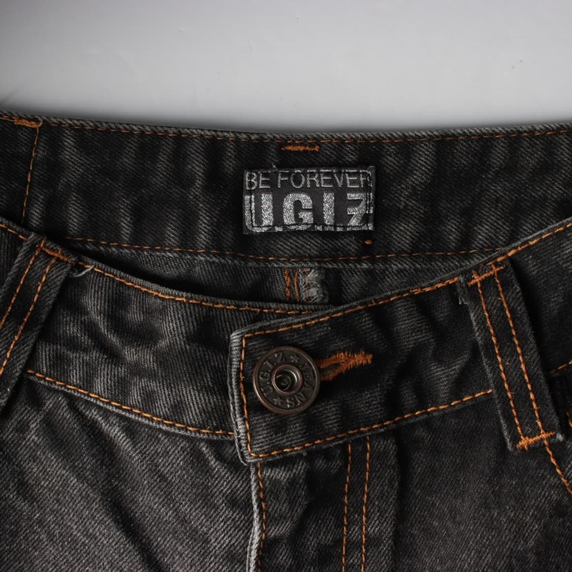 UGIZ 빈티지 무드 흑청 와이드 데님 팬츠 32 상품이미지6