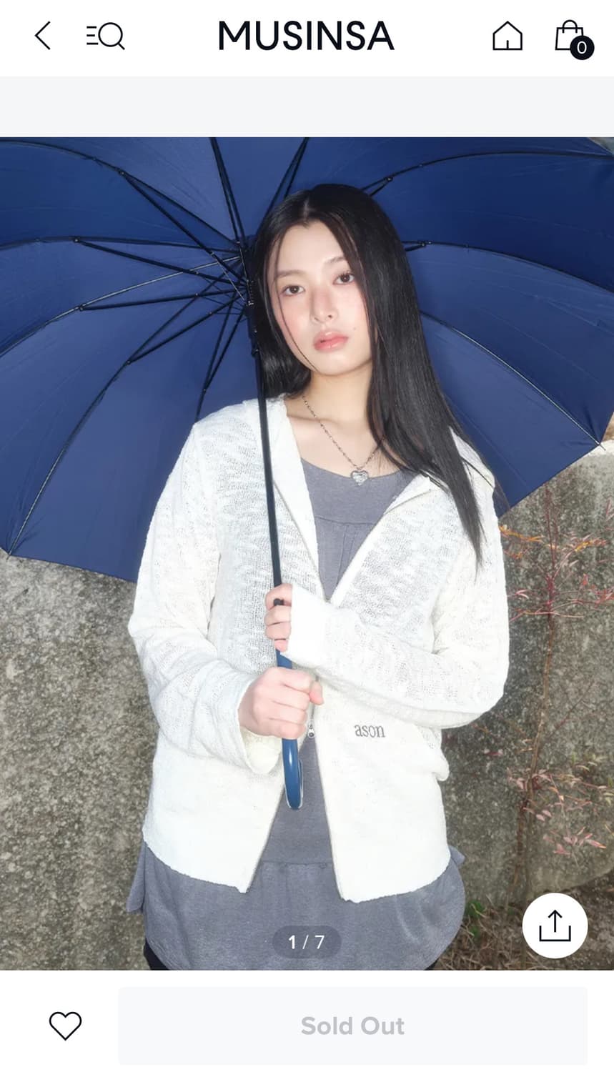 애즈온 쿠마 후드집업 아이보리 상품이미지1