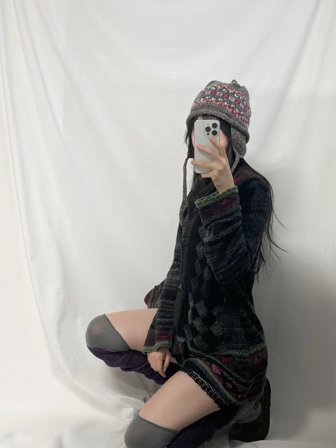 울 블렌디드 멀티 패턴/컬러 가디건 상품이미지3