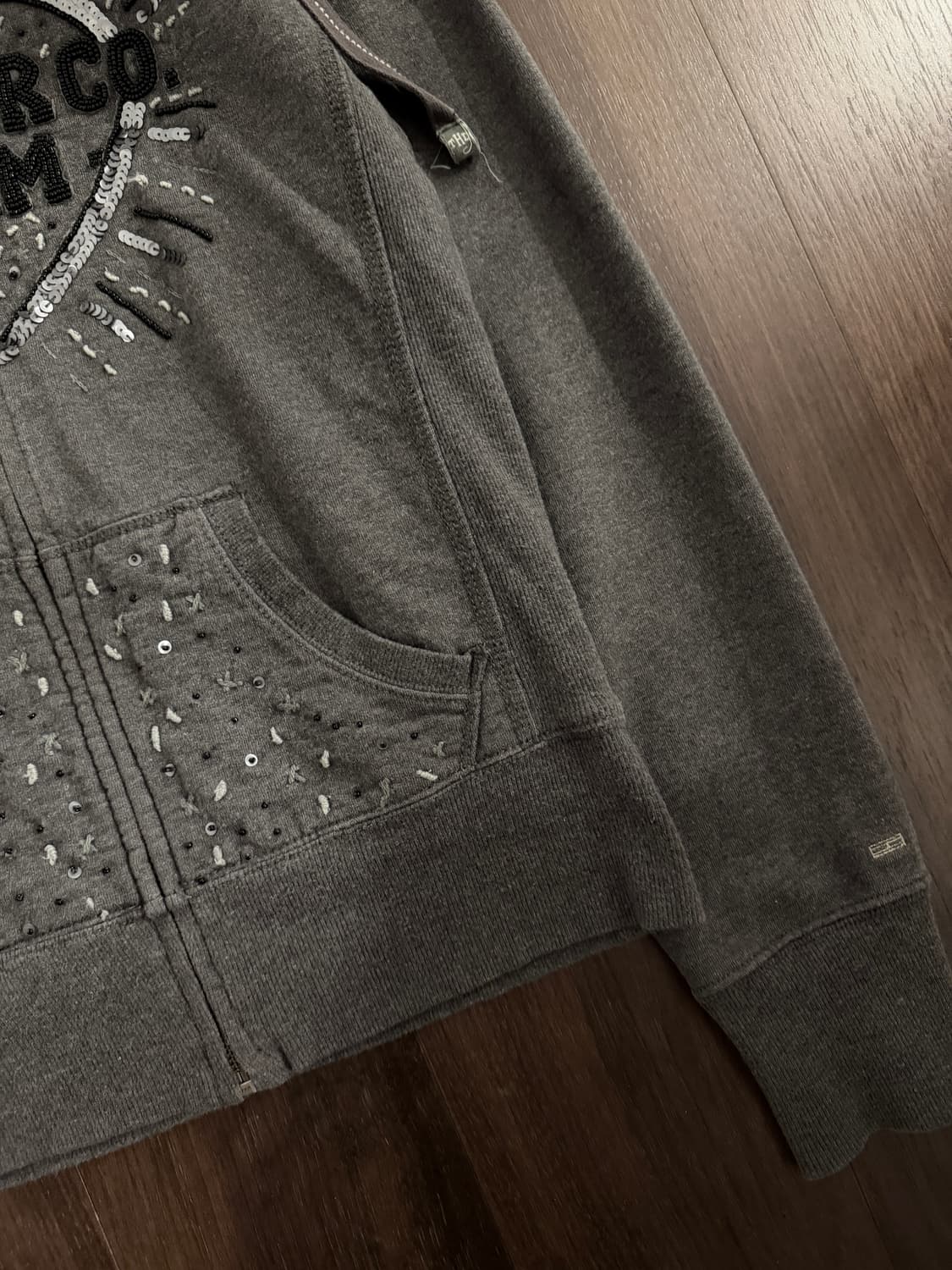 타미힐피거 스팽글 비즈 시퀸 후드집업 상품이미지3